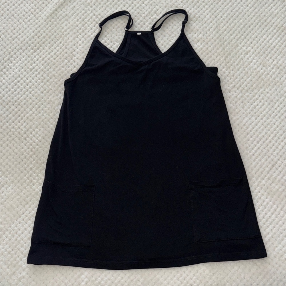 🖤 EUC Women’s Black Layered Dress w/ Built-In Bodysuit Shorts – Size S🖤